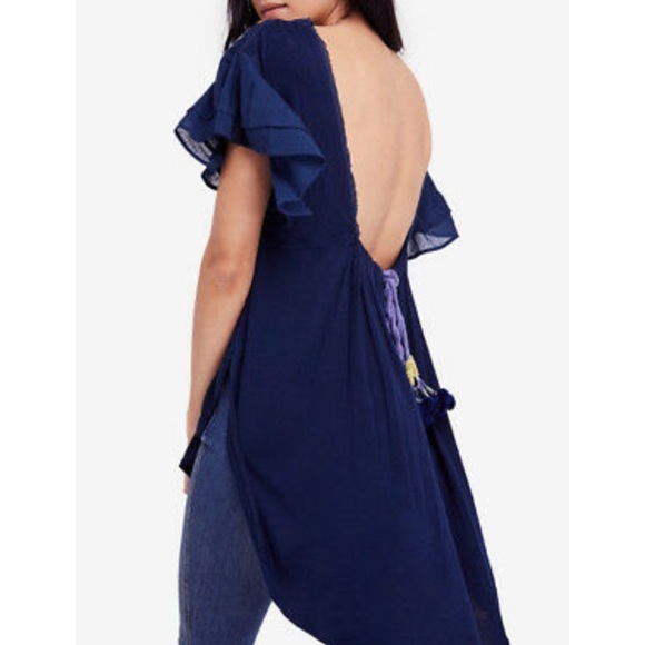 Free People Embroidered Top Anthropologie Blouse - Picture 7 of 9